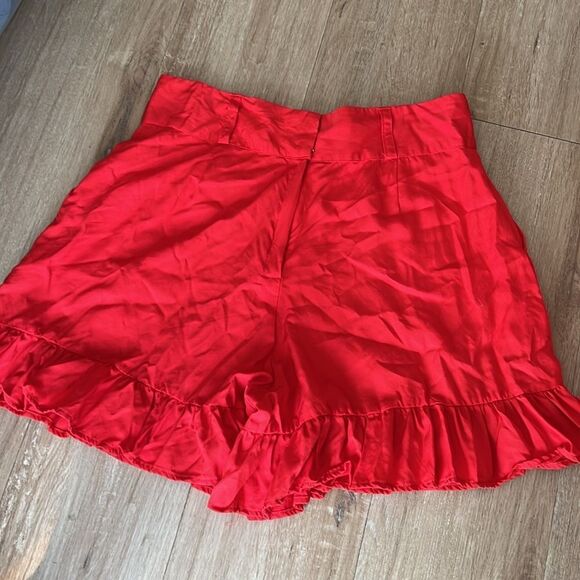 The Kermist • K Kemi cherry red ruffled high waisted shorts - Picture 2 of 7